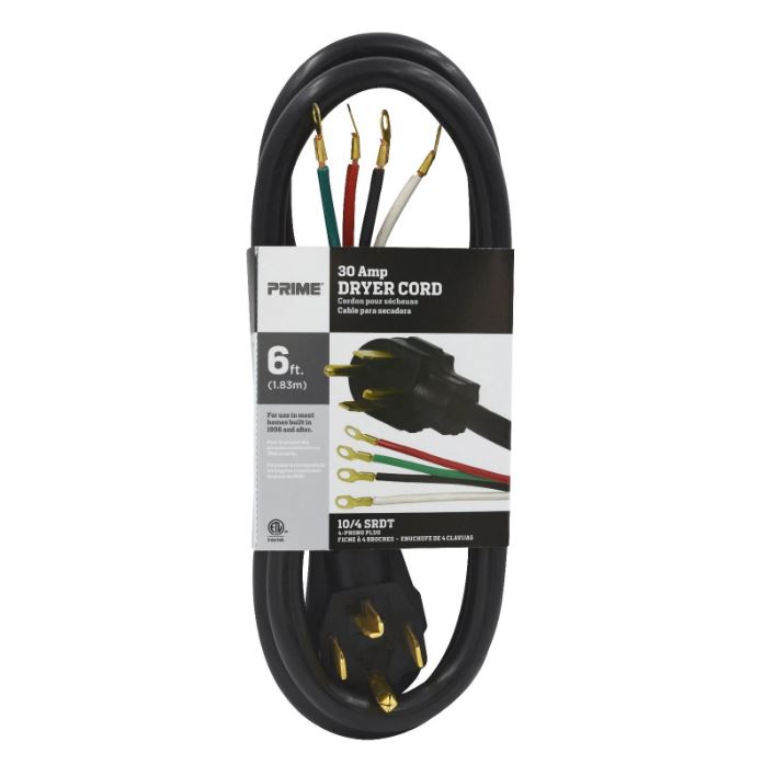 10/4 30 Amp 4-Wire Dryer Cord 10/4 30 Amp 4-Wire Dryer Cord